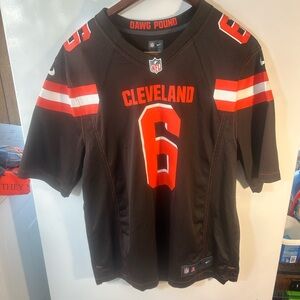 Nike Cleveland Browns Men’s Black and Orange #6 Football Jersey